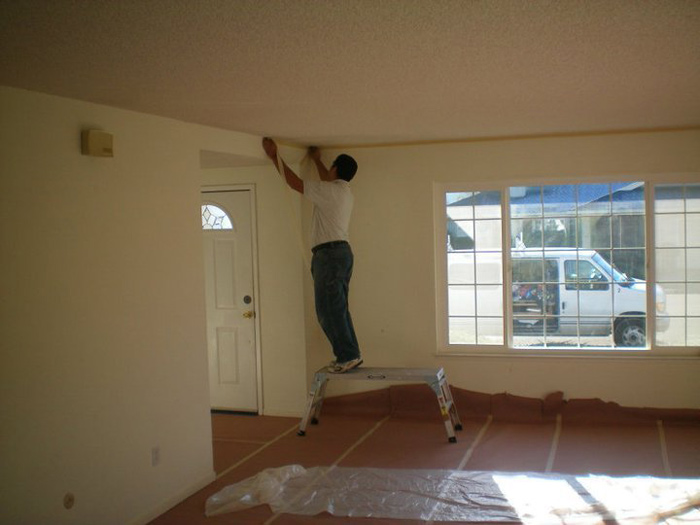 Finished ceiling and wall repair